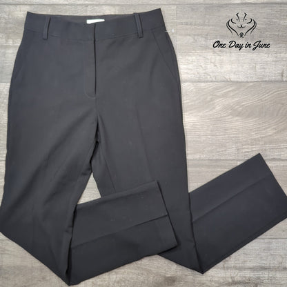 Nordstrom Straight Leg Dress Pants Black Flat Front Career NWT Size 4