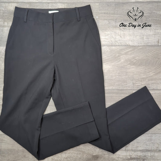 Nordstrom Straight Leg Dress Pants Black Flat Front Career NWT Size 4
