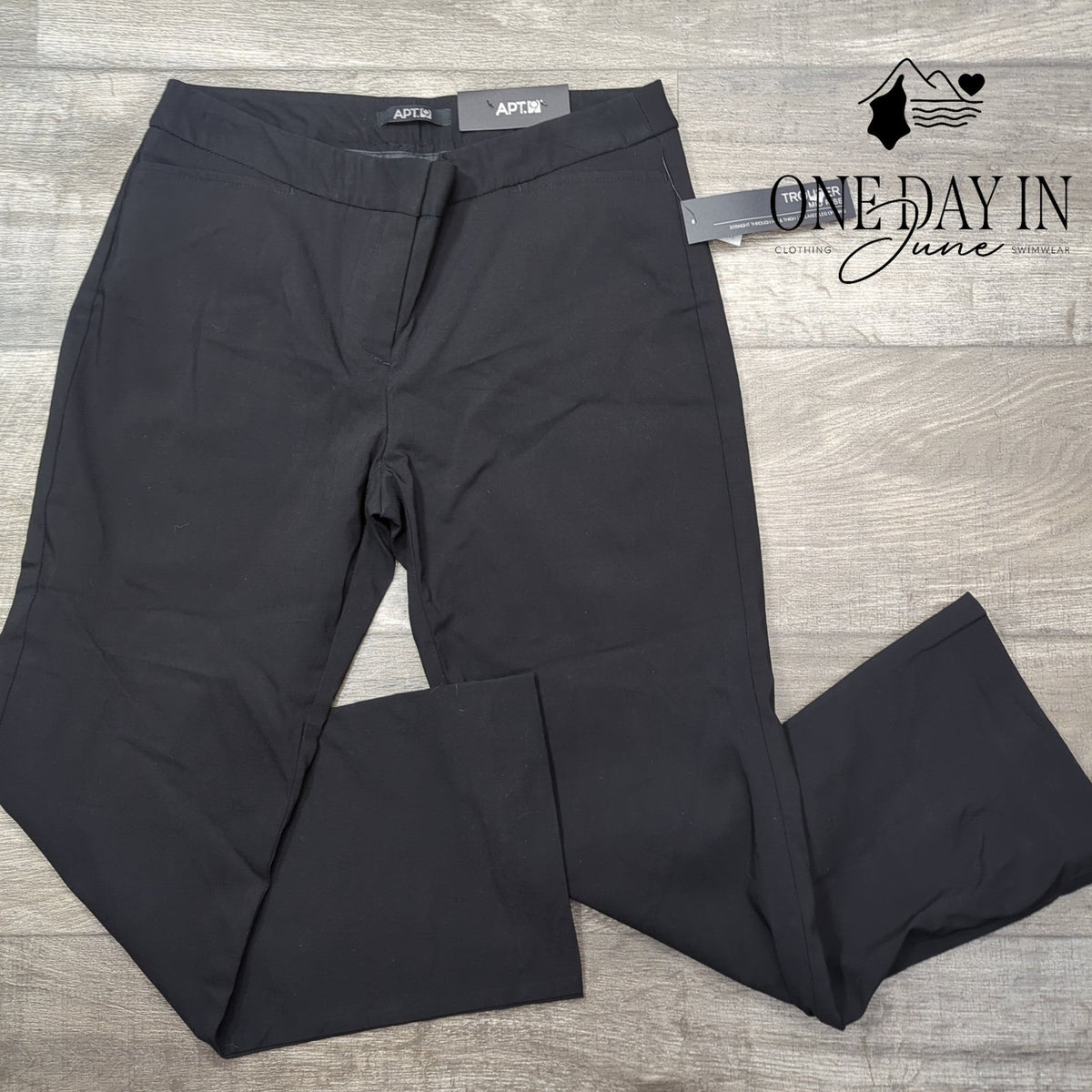 Apt. 9 Mid Rise Straight Leg Trouser Pants Black Petite Short NWT Size 8Ps