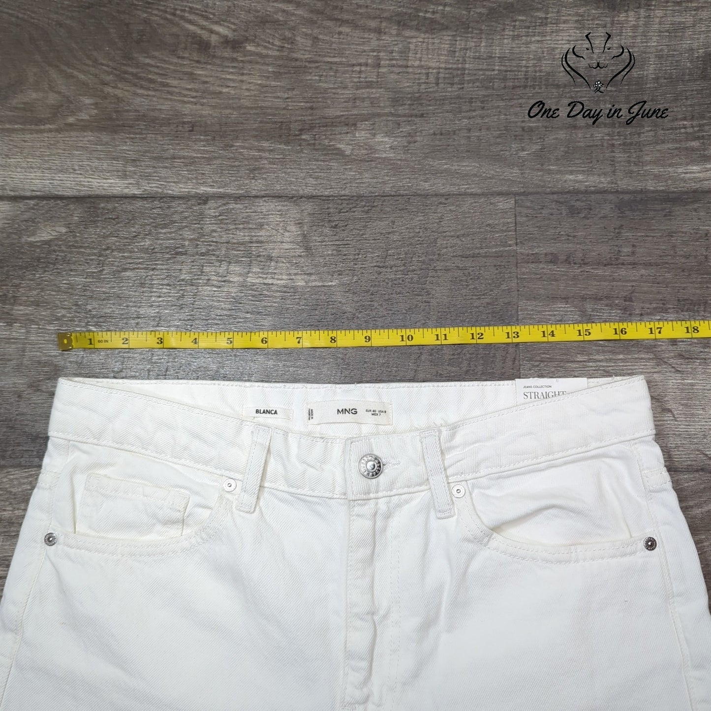 MNG Blanca Cropped Straight Jeans Size 8