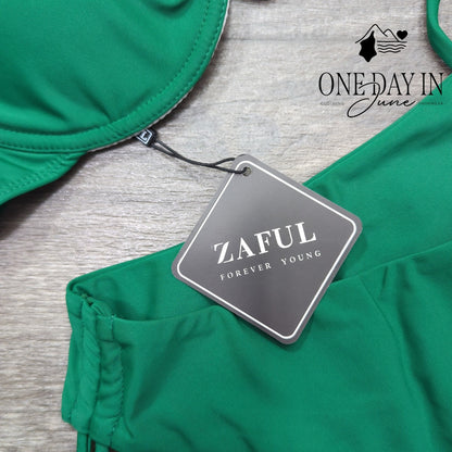 Zaful Tie Back Underwire Bikini Swimsuit Size M