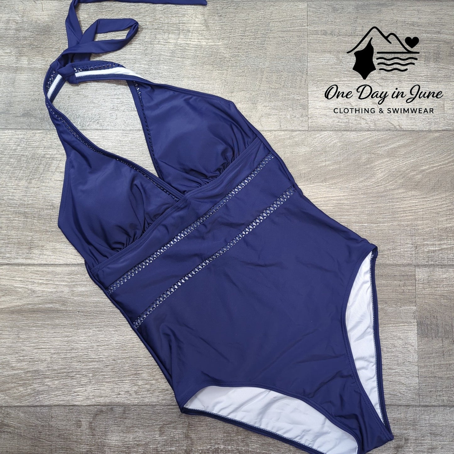 Tempt Me Halter V Neck One Piece Swimsuit Size M