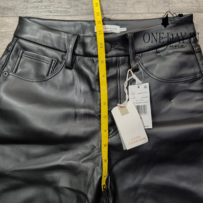Good American Better Than Leather Good Icon Jeans Black Faux Leather NWT Size 4