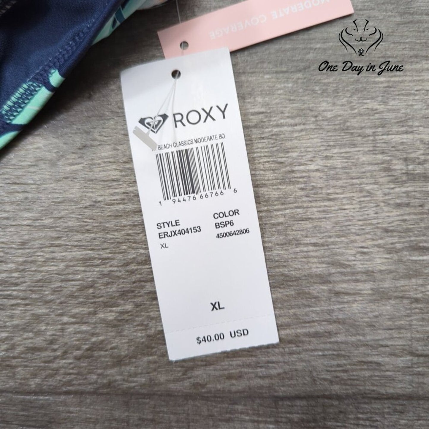 Roxy Beach Classics Moderate Bikini Bottom Size XL