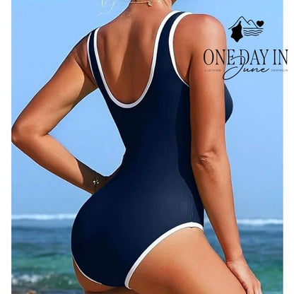Charmo Half Zip One Piece Swimsuit Size M