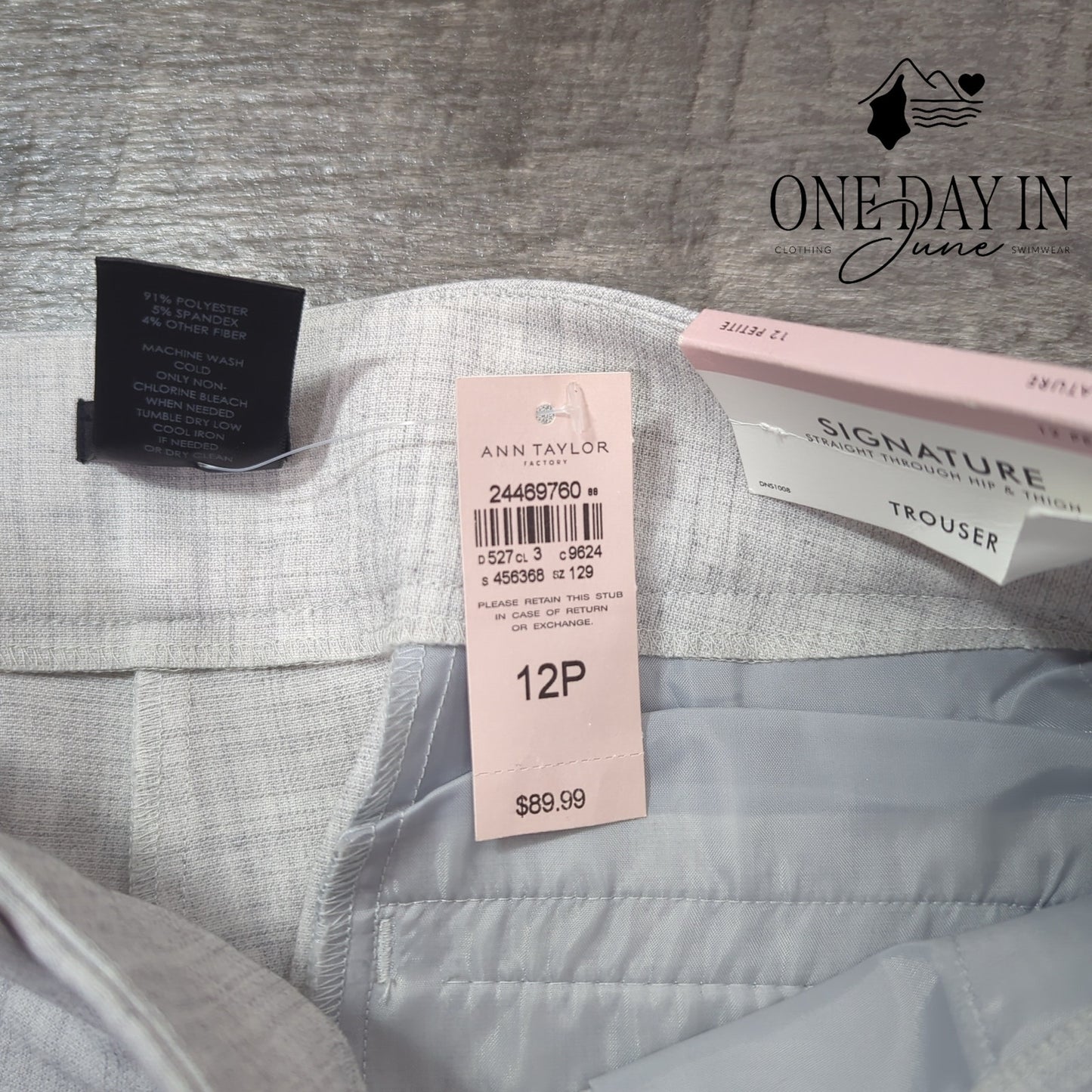 Ann Taylor Petite Signature Straight Trouser Pants Size 12P