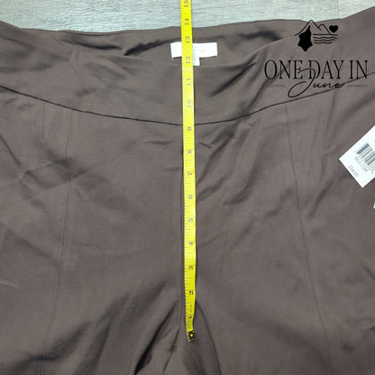 New Directions Polished Pull On Pants Chocolate Brown NWT Size 2X
