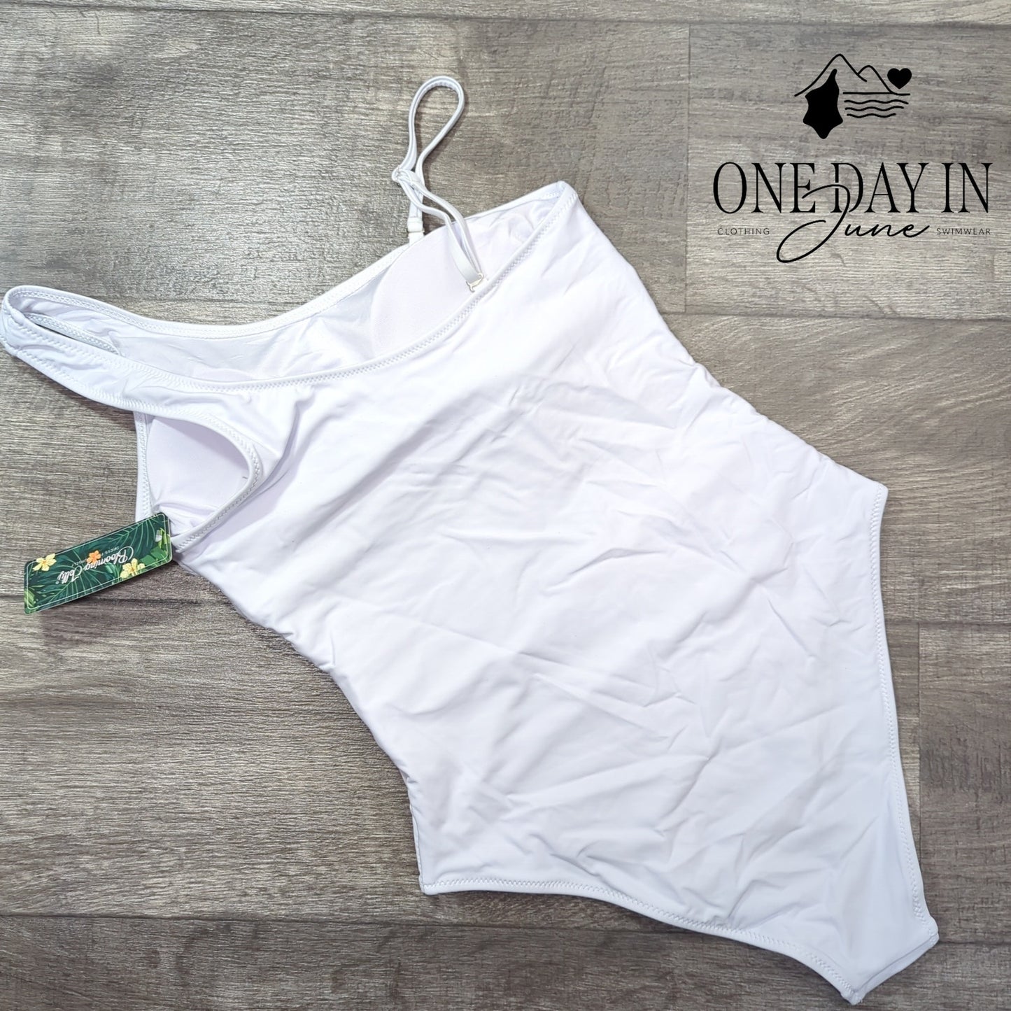 Blooming Jelly One Shoulder Mesh Cut Out One Piece Swimsuit Size M