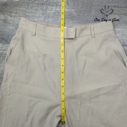 Topshop Straight Leg Tailored Dress Pants Beige Tan Trousers Size 10