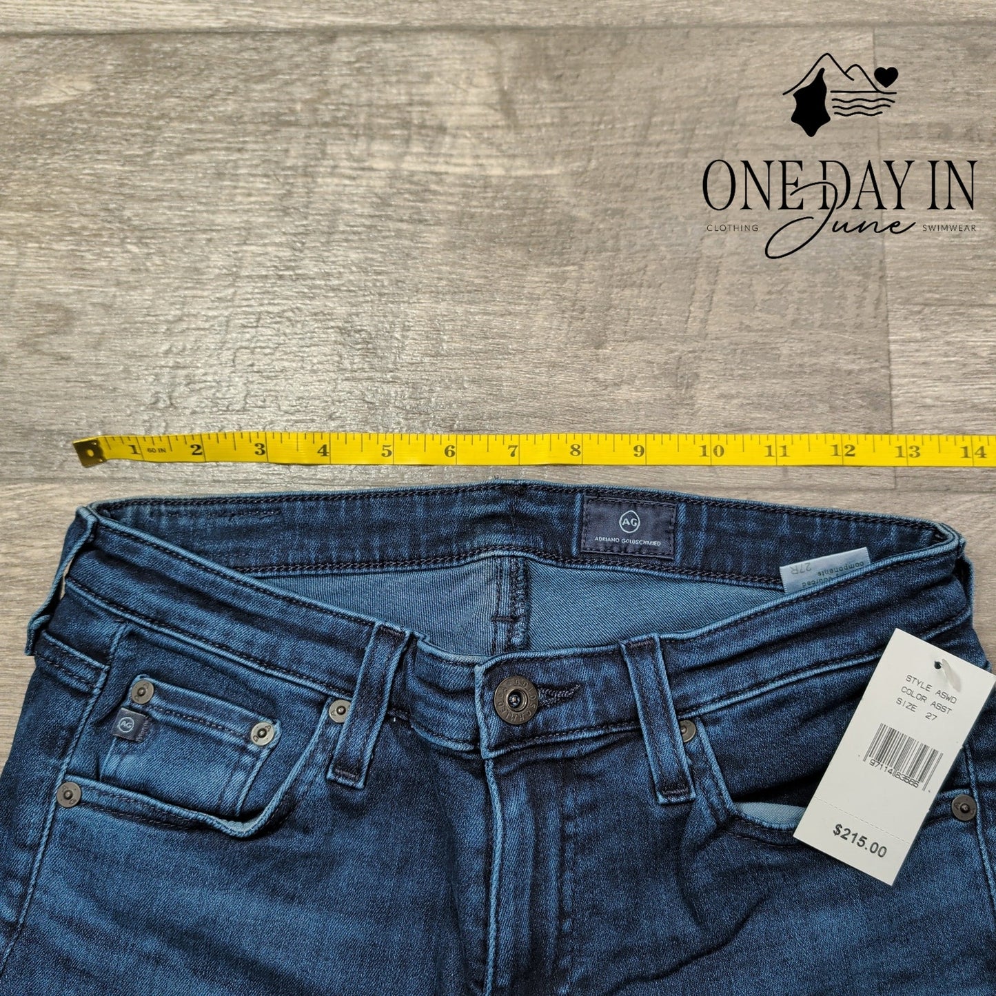 AG Adriano Goldschmied Straight Leg Jeans Dark Wash Stretch NWT $215 Size 4 (27)