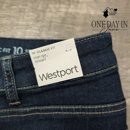 Westport Classic Fit Jeans Dark Wash High Rise Straight Leg NWT Size 10