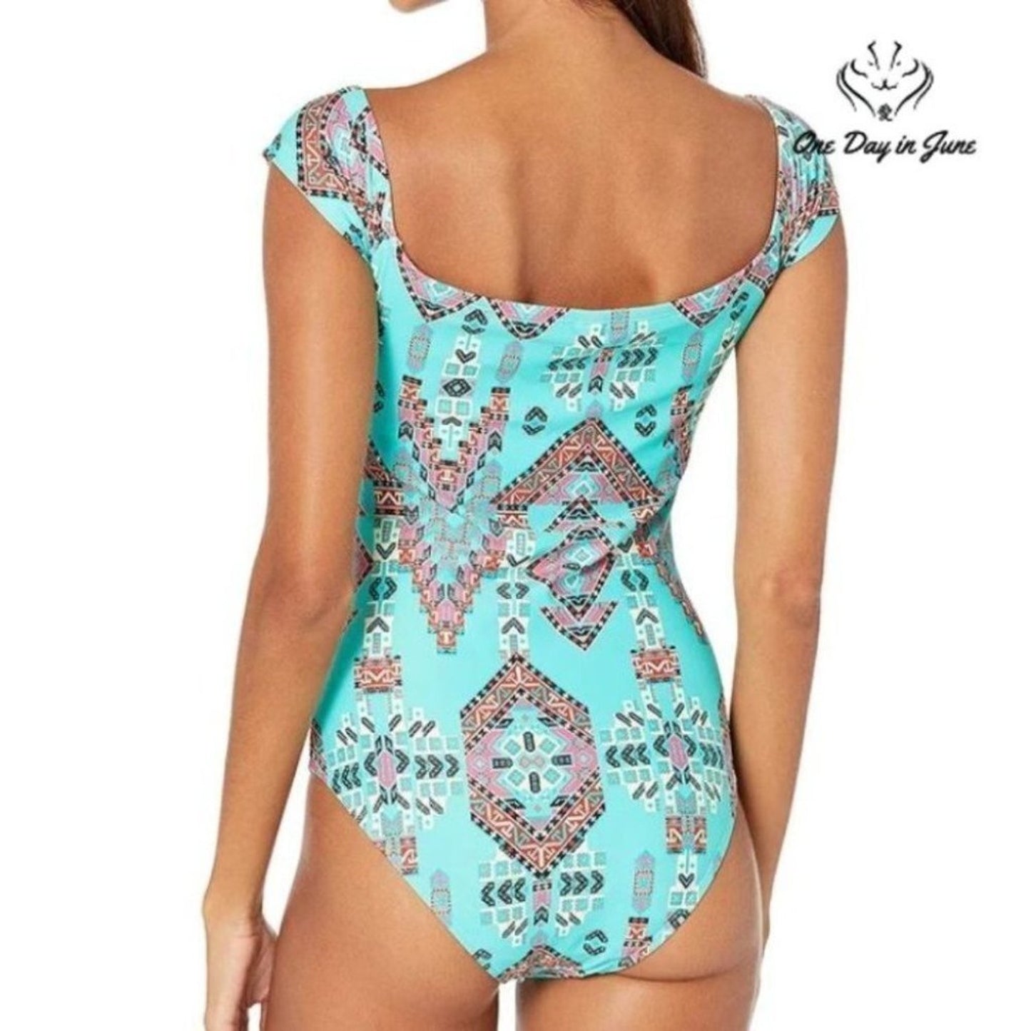 Mae Annie Off Shoulder One Piece Swimsuit Size M