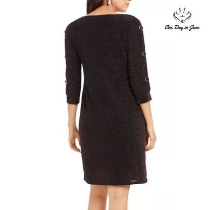 JM Collection Grommet Sleeve Sheath Dress Size M