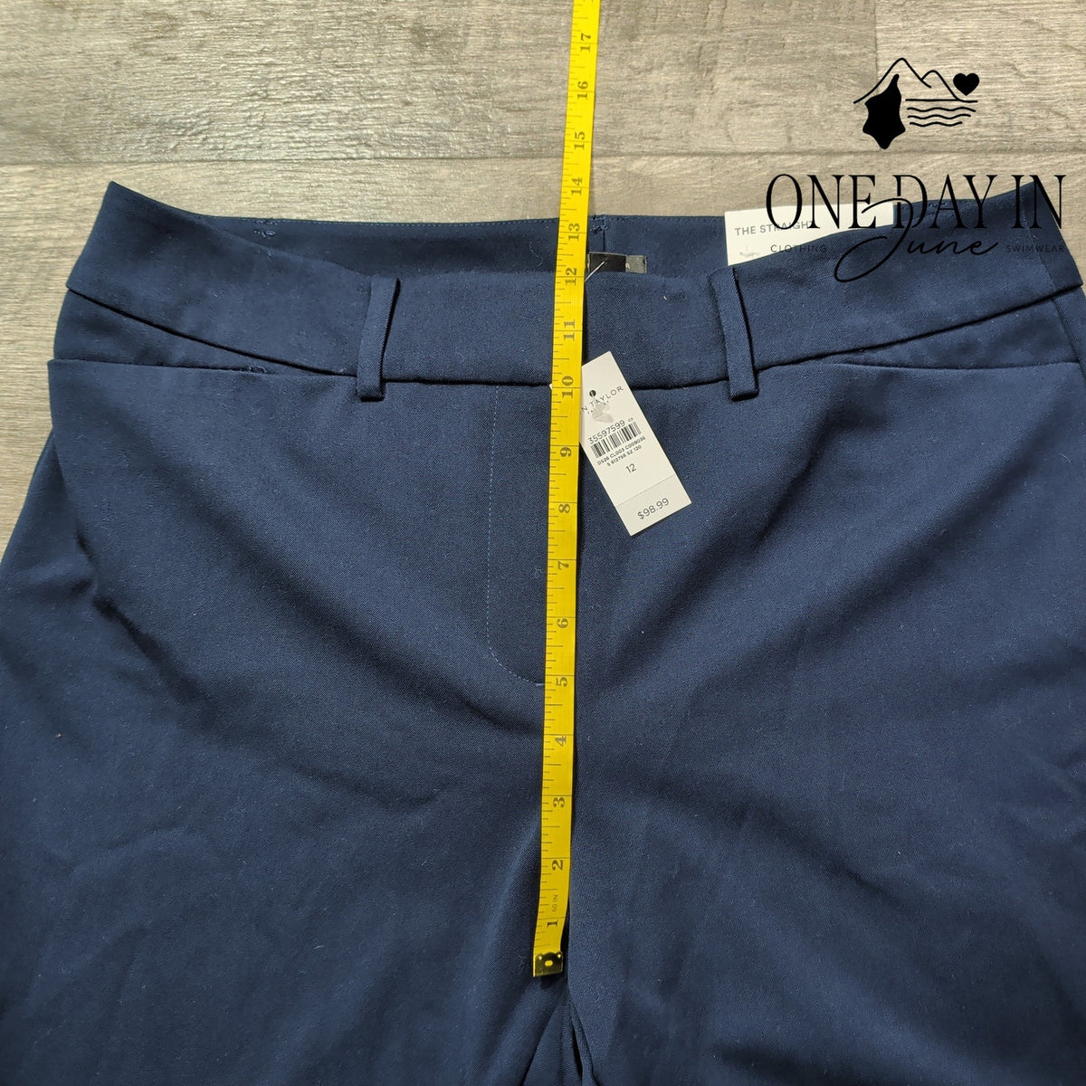 Ann Taylor The Straight Mid Rise Straight Leg Dress Pants Navy Blue NWT Size 12