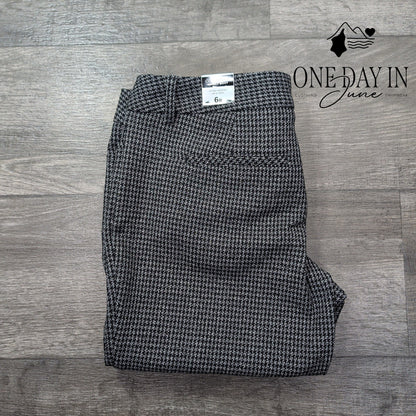 Express Columnist Barely Boot Pants Black White Tweed NWT Size 6