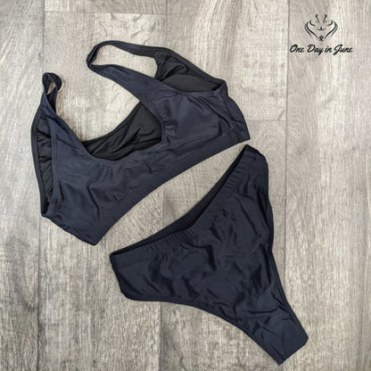 Pink Queen Crop Top High Waist Bikini Swimsuit Size XL