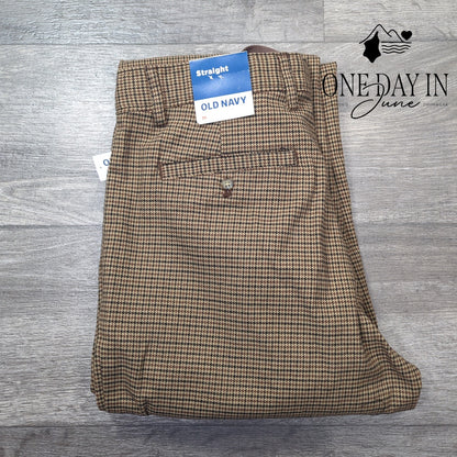 Old Navy Hounds Tooth Straight Leg Pants Size M