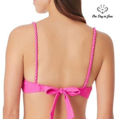 Sugar Beach Textured Bralette Bikini Top Size XL