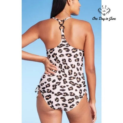 Charmleaks Ring Back Leopard One Piece Size M