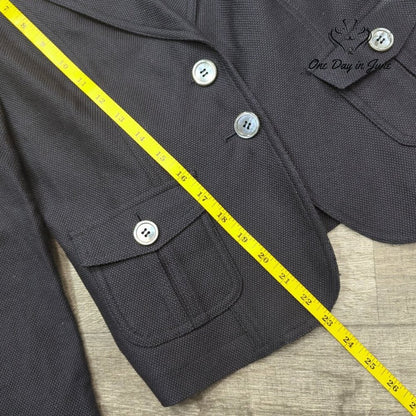 Talbots Petites 2 Button Blazer Navy Textured Size 8
