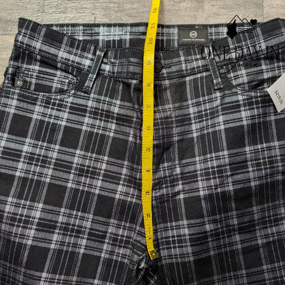 AG Adriano Goldschmied Farrah High Rise Skinny Jeans Black Plaid NWT Size 2 (26)
