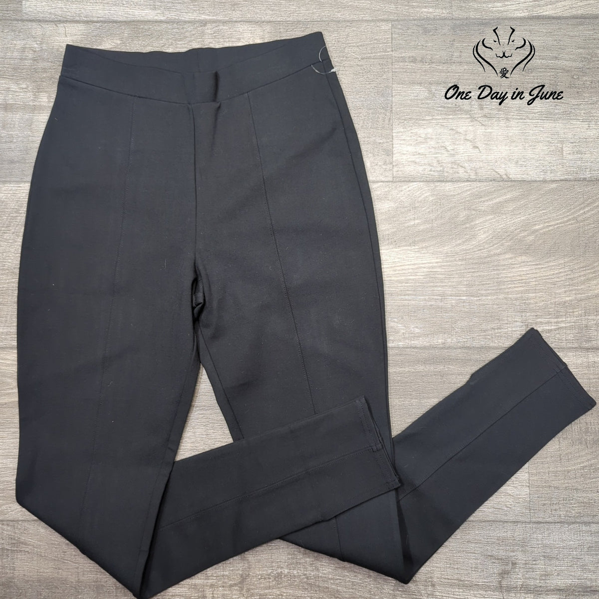Nordstrom High Waist Skinny Ankle Ponte Pants Black Pull On Size S