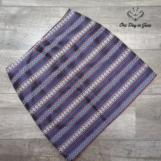 Loft Geometric Floral Stripe Mini Skirt Blue Burgundy Size 10