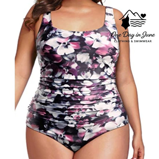 Daci Plus Size Floral Tummy Control One Piece Swimsuit Size 16W