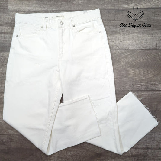 MNG Blanca Cropped Straight Jeans Size 8