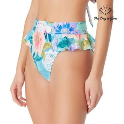 Sugar Beach Floral High Waist Bikini Bottom Size L
