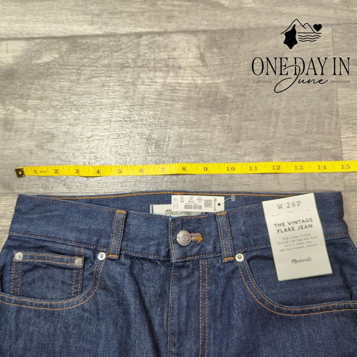 Madewell Petite The Vintage Flare Jeans Rinse Wash High Rise NWT Size 2P (26P)