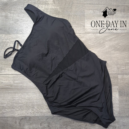 Yonique Mesh Cut Out Piece Swimsuit Size M