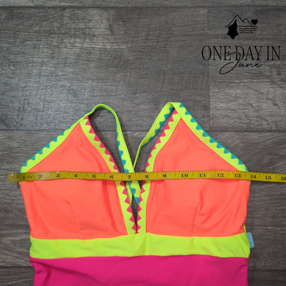 Popvil Colorblock One Piece Swimsuit Size M