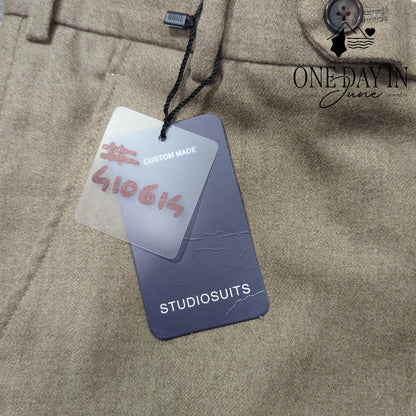 StudioSuits Custom Made Wool Ankle Dress Pants Taupe Brown NWT Size 8
