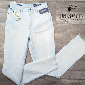 Buffalo David Bitton Jayden High Rise Straight Raw Hem Jeans NWT Size 0 (25)