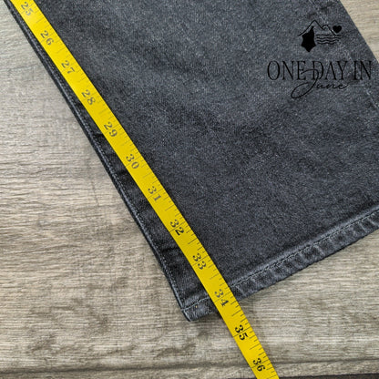 7 For All Mankind The Straight Jeans Black Distressed Straight NWT Size 28X34
