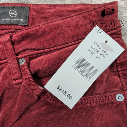 AG Adriano Goldschmied The Jodi Crop Velvet High Rise Flare Pant NWT $215 Size 4