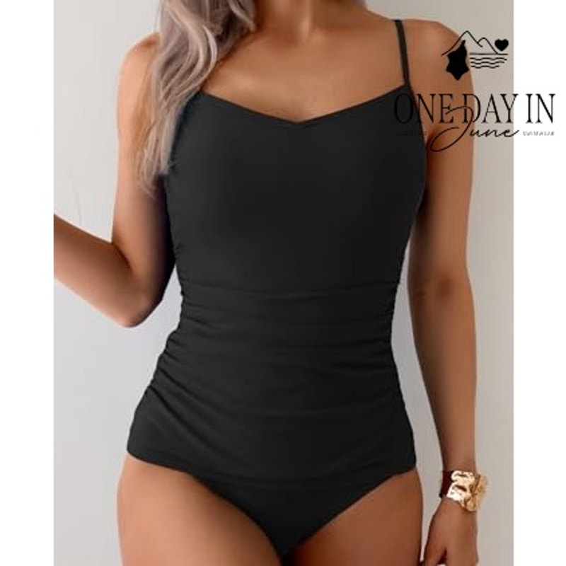 Eomenie Ribbed Tankini Swimsuit Size L
