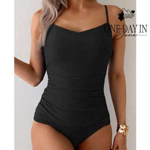 Eomenie Ribbed Tankini Swimsuit Size L