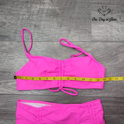 Meyeeka High Waist Ruched Bikini Swimsuit Size S