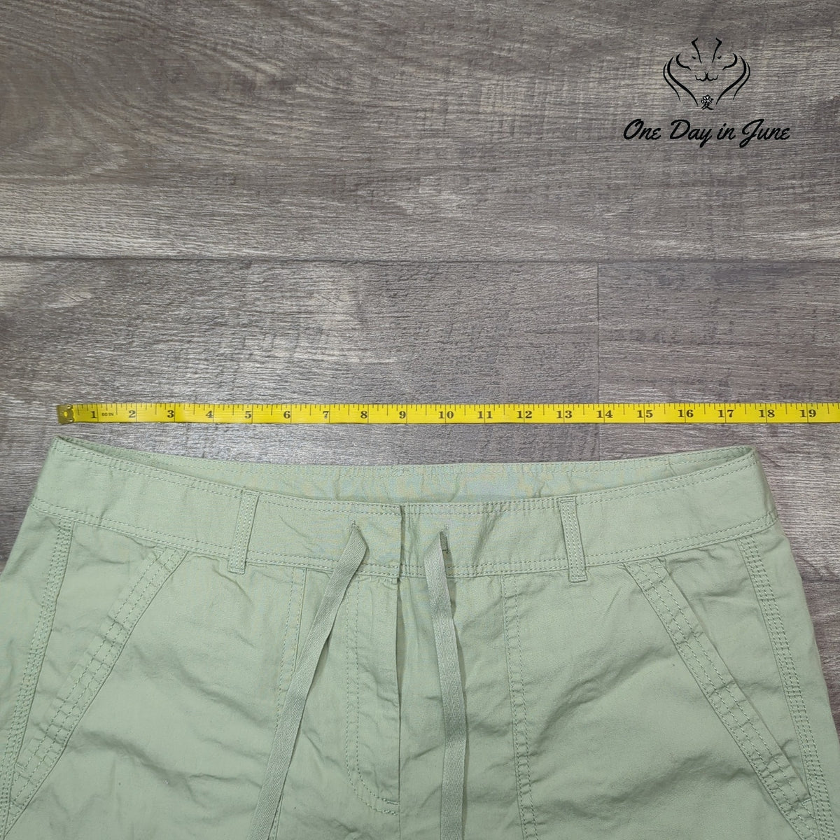 Loft Utility Drawstring Pants Green NWT Cotton Casual Straight Leg Size 12