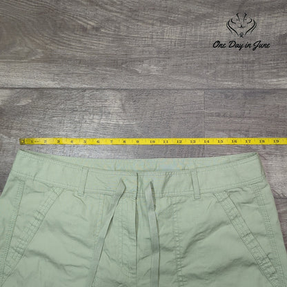 Loft Utility Drawstring Pants Green NWT Cotton Casual Straight Leg Size 12