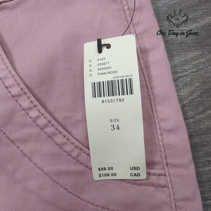 Pilcro Anthropologie Straight Leg Utility Jeans Pink NWT Size 34 (18)