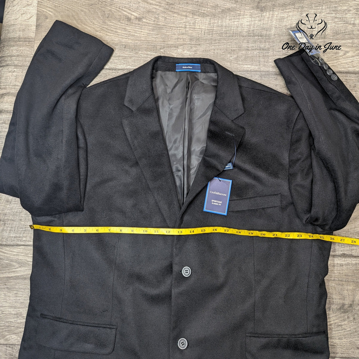 Croft & Barrow Classic Fit Sport Coat Black Mens 2 Button Blazer NWT Size 50R