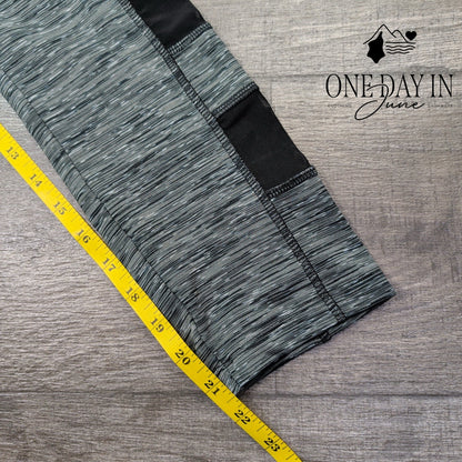 Vogo Athletica Moisture Wicking Space Dye Yoga Leggings Gray Black NWT Size M