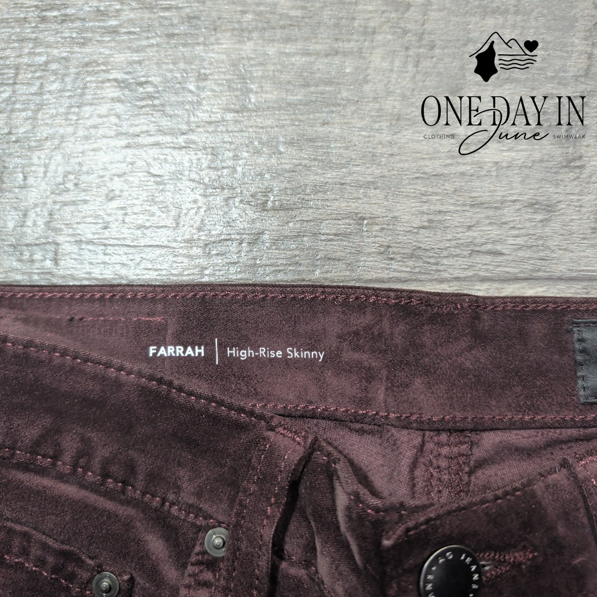AG Adriano Goldschmied Farrah High Rise Skinny Jeans Burgundy NWT Size 2 (26)