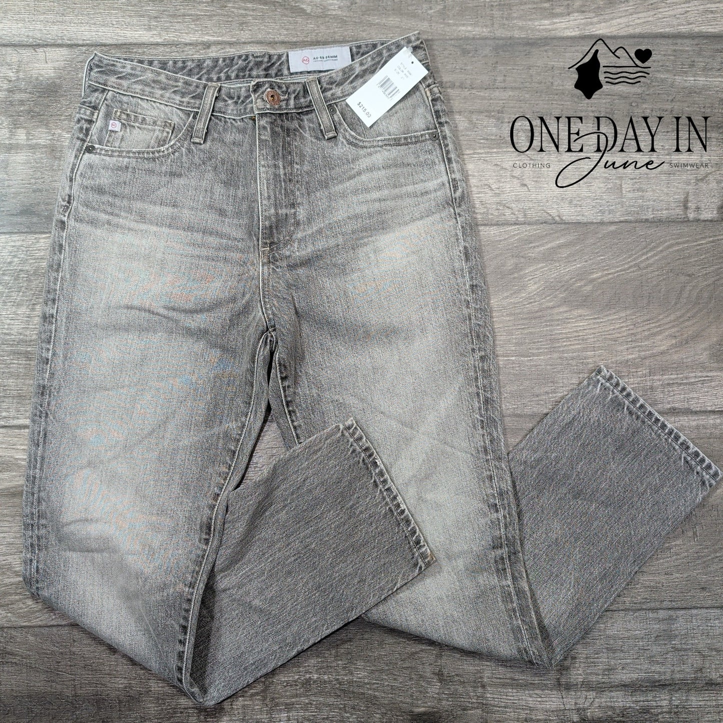 AG Adriano Goldschmied AG-ED Straight Leg Jeans Gray Vintage Wash NWT Size 4 (27
