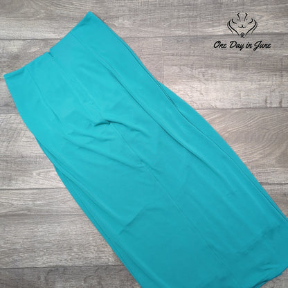 Cinq a Sept Vallory Gathered Midi Skirt Blue Jade Draped Knot NWT Size 0