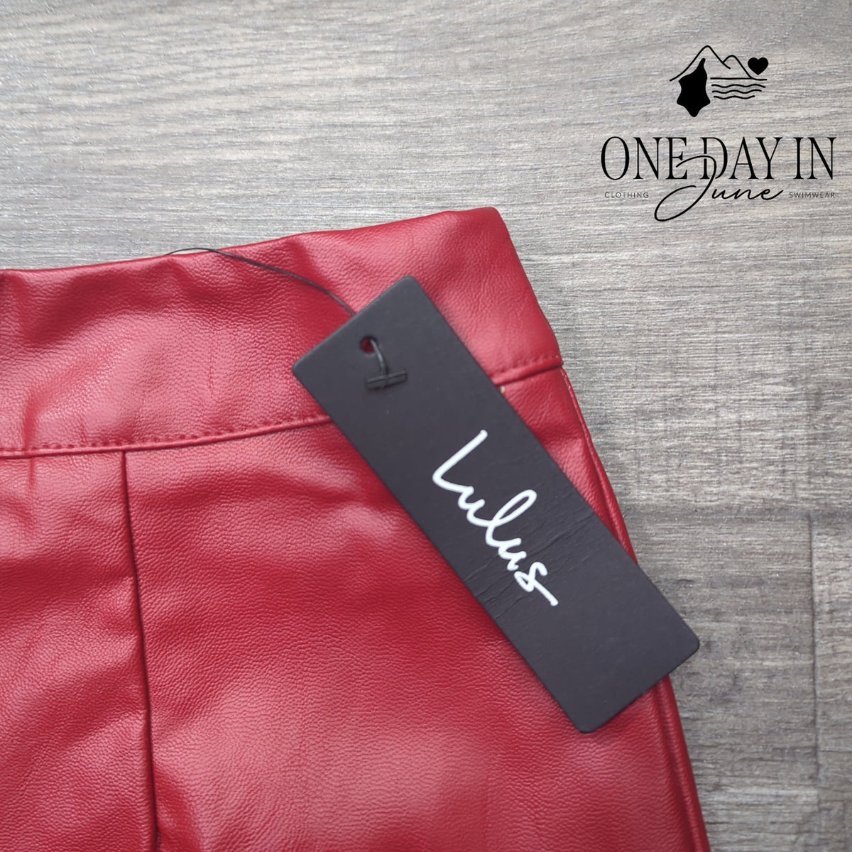 Lulus Faux Leather Mini Skirt Red High Waist Side Slit Vegan Leather NWT Size S