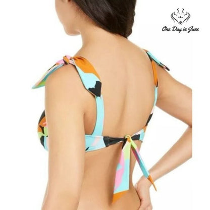 Hula Honey Floral Camo Bikini Top Size XL